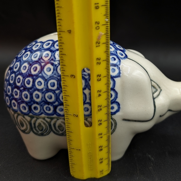 HANDMADE CERAMIKA ARTSTYCZNA Collectible Polish Pottery Decorative Piggy Bank - Picture 6 of 7